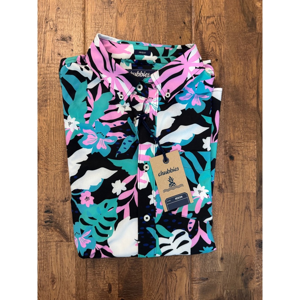 NWT Chubbies Floral Surprise Performance Friday Shirt Button Down Size M